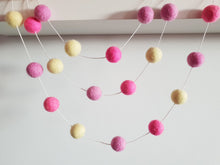 Load image into Gallery viewer, Felt Pom Pom Garland - Pink and yellow