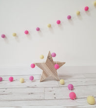 Load image into Gallery viewer, Felt Pom Pom Garland - Pink and yellow