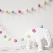 Load image into Gallery viewer, Pink, Yellow and Mint Green Felt Pom Pom Garland