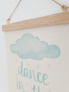Cloud canvas print with wooden hanger