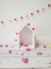 Load image into Gallery viewer, Felt Pom Pom Garland - Pink and yellow