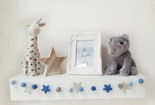 Load image into Gallery viewer, Felt Pom Pom Garland - Balls in Shades of Blue with White star