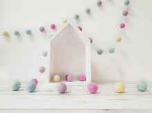 Load image into Gallery viewer, Felt Pom Pom Garland - Pastel Rainbow