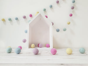 Felt Pom Pom Garland - Pastel Rainbow