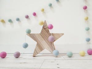 Felt Pom Pom Garland - Pastel Rainbow