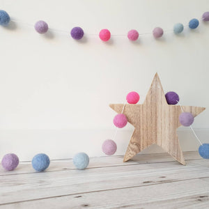 Multi-Coloured Felt Pom Pom Garland