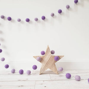 Purple Felt Pom Pom Garland