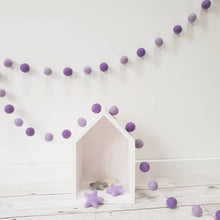 Load image into Gallery viewer, Purple Felt Pom Pom Garland