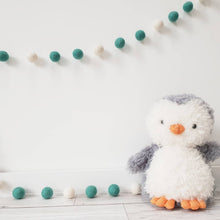Load image into Gallery viewer, Dark Green &amp; Ivory Felt Pom Pom Garland