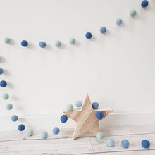 Load image into Gallery viewer, Blue and Mint green Felt Pom Pom Garland