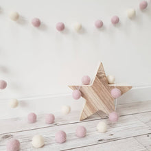 Load image into Gallery viewer, Light Pink and Ivory Felt Pom Pom Garland