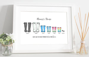 Welly boot family print