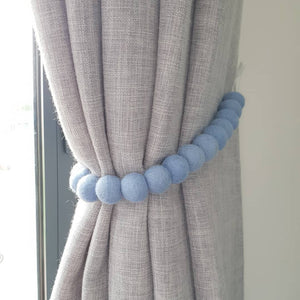 Felt pom pom curtain tieback