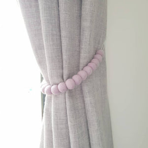 Felt pom pom curtain tieback