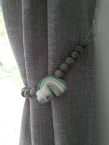 Mint Felt Rainbow curtain tieback
