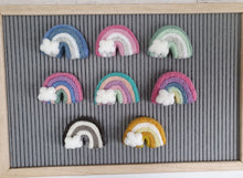Load image into Gallery viewer, Custom Felt Rainbow curtain tieback - Choose your own colours - Rainbow Nursery accessory - Childrens Bedroom Accessories