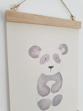 Load image into Gallery viewer, Panda canvas Print with Wooden hanger