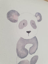 Load image into Gallery viewer, Panda canvas Print with Wooden hanger