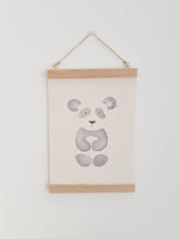 Load image into Gallery viewer, Panda canvas Print with Wooden hanger