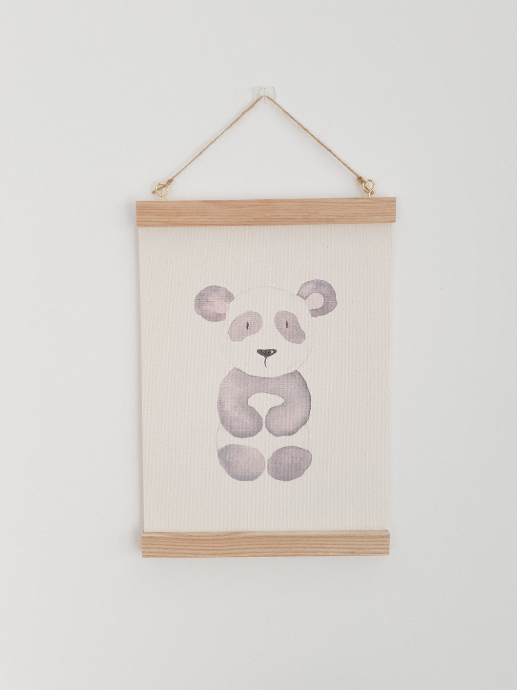 Panda canvas Print with Wooden hanger