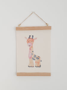Watercolour Hedgehog canvas Print with Wooden hanger
