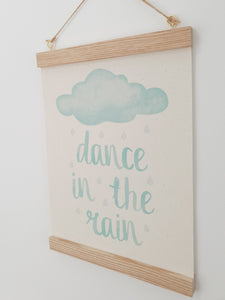 Cloud canvas print with wooden hanger