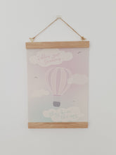 Load image into Gallery viewer, Hot air Balloon canvas print with wooden hanger