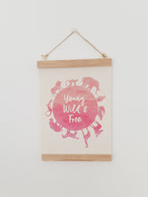 Load image into Gallery viewer, Animal canvas print with wooden wall hanger