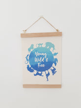 Load image into Gallery viewer, Animal canvas print with wooden wall hanger