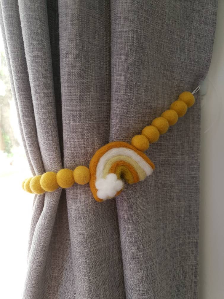 Mustard Felt Rainbow curtain tieback
