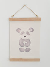 Load image into Gallery viewer, Panda canvas Print with Wooden hanger