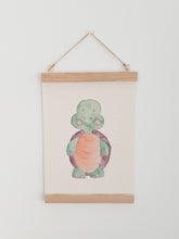 Load image into Gallery viewer, Turtle canvas Print with Wooden hanger