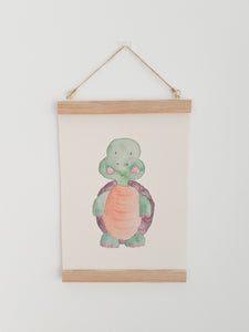 Turtle canvas Print with Wooden hanger