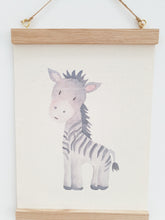 Load image into Gallery viewer, Watercolour Hedgehog canvas Print with Wooden hanger