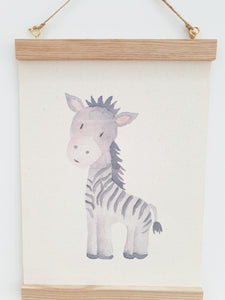 Watercolour Hedgehog canvas Print with Wooden hanger