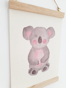 Koala canvas Print with Wooden hanger