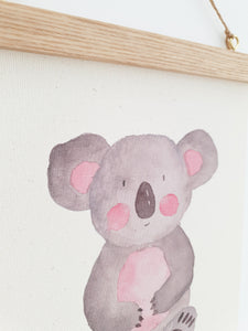 Koala canvas Print with Wooden hanger