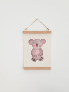 Koala canvas Print with Wooden hanger