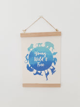 Load image into Gallery viewer, Animal canvas print with wooden wall hanger