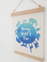Load image into Gallery viewer, Animal canvas print with wooden wall hanger