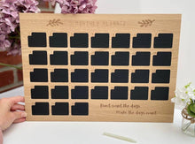 Load image into Gallery viewer, Monthly planner chalk board - Solid oak monthly planner - Solid oak chalk board - Organisation planner chalk board - Chalk monthly planner